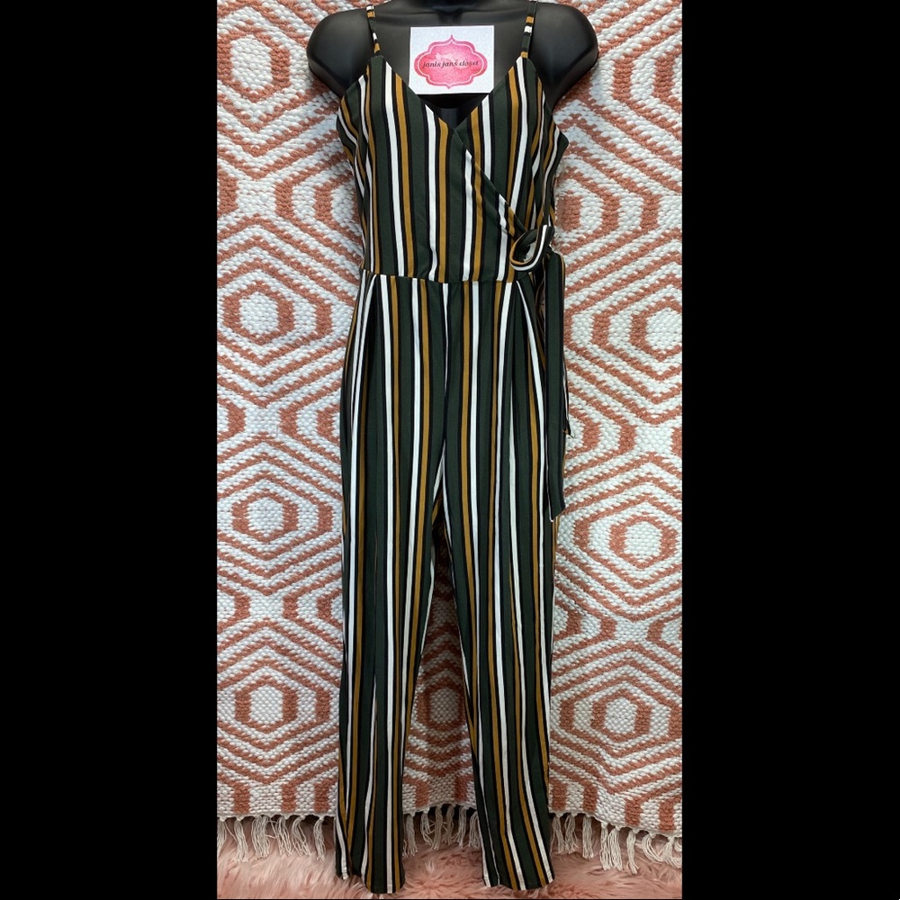 NoBo Green Striped Romper